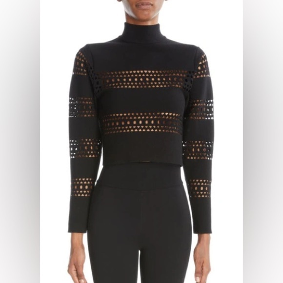 ALAÏA Vienne Wool-Blend Sweater in Black US 4 FR 36 NWT 2460$ - Picture 8 of 12
